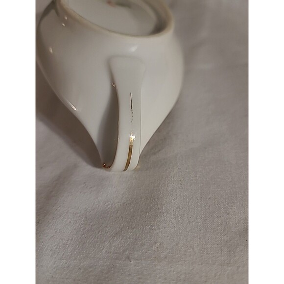 Nippon Handpainted China Trinket Dish 7.75" Pink Rose W/bluebird - Picture 6 of 11